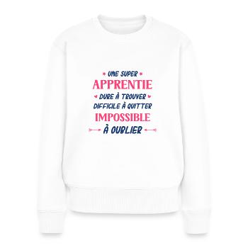 Une super apprentie - Pull Premium bio Femme - blanc - Devant - Julia (174cm)