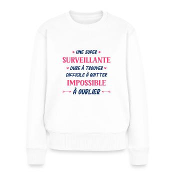 Super surveillante - Pull Premium bio Femme - blanc - Devant - Julia (174cm)