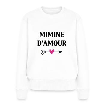 mimine d'amour - Pull Premium bio Femme - blanc - Devant - Julia (174cm)