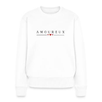 Amoureux - Pull Premium bio Femme - blanc - Devant - Julia (174cm)