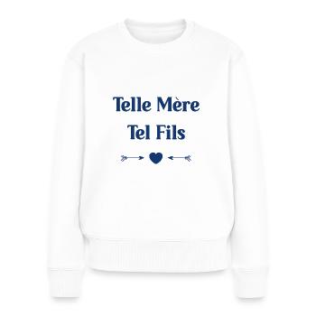 Telle mère tel fils - Pull Premium bio Femme - blanc - Devant - Julia (174cm)