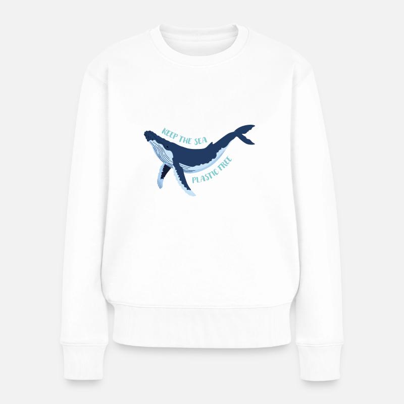 Meerestiere - Frauen Premium Bio Pullover - Weiß