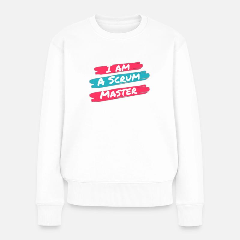 Handgemachtes Scrum Master T-Shirt - Frauen Premium Bio Pullover - Weiß