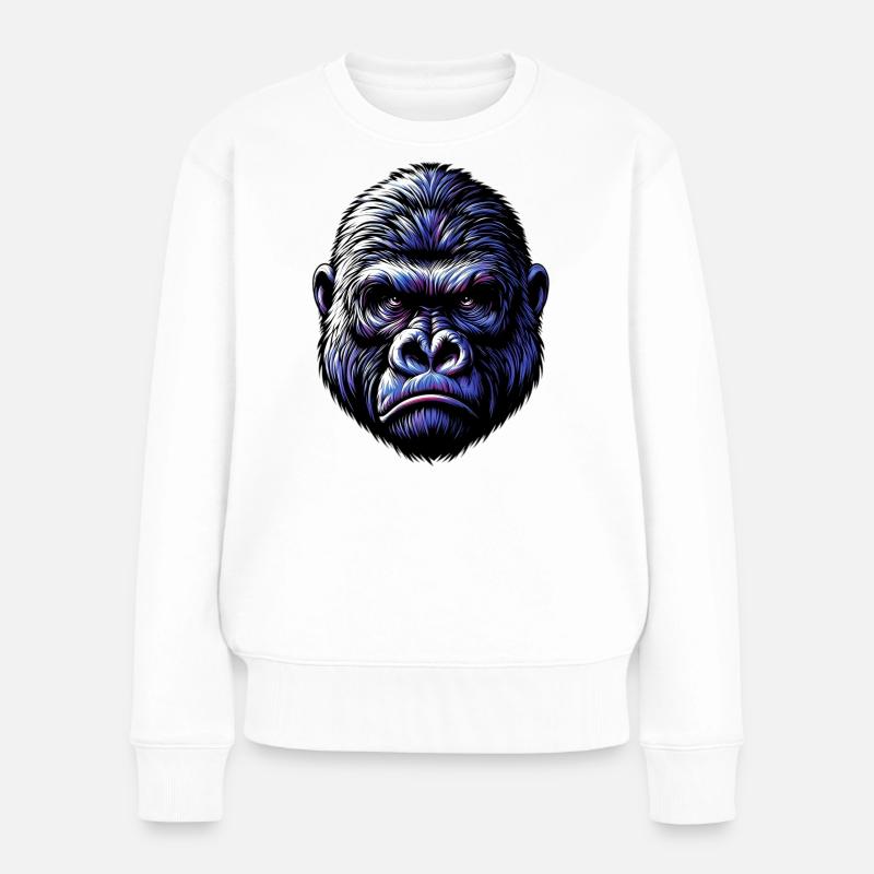 Gorilla - Frauen Premium Bio Pullover - Weiß