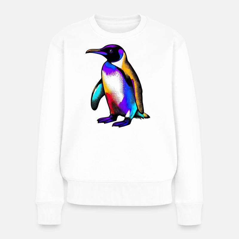 Pinguin - Frauen Premium Bio Pullover - Weiß