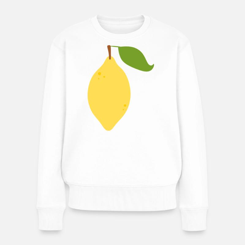 Modern Lemon Citrus Pattern Design - Women's Premium Organic Jumper - white