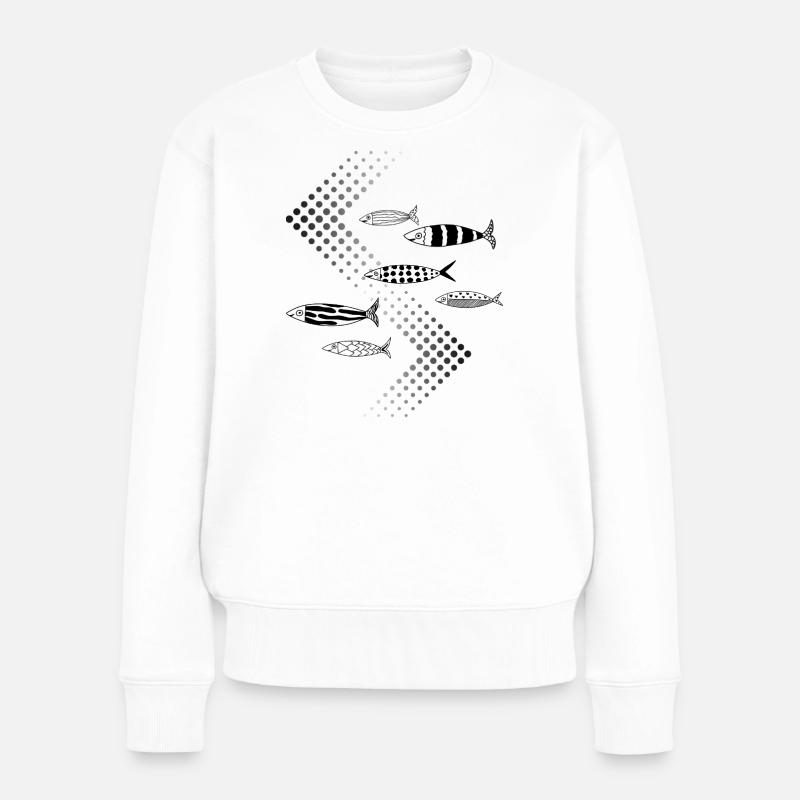 Trafic de poissons - Pull Premium bio Femme - blanc