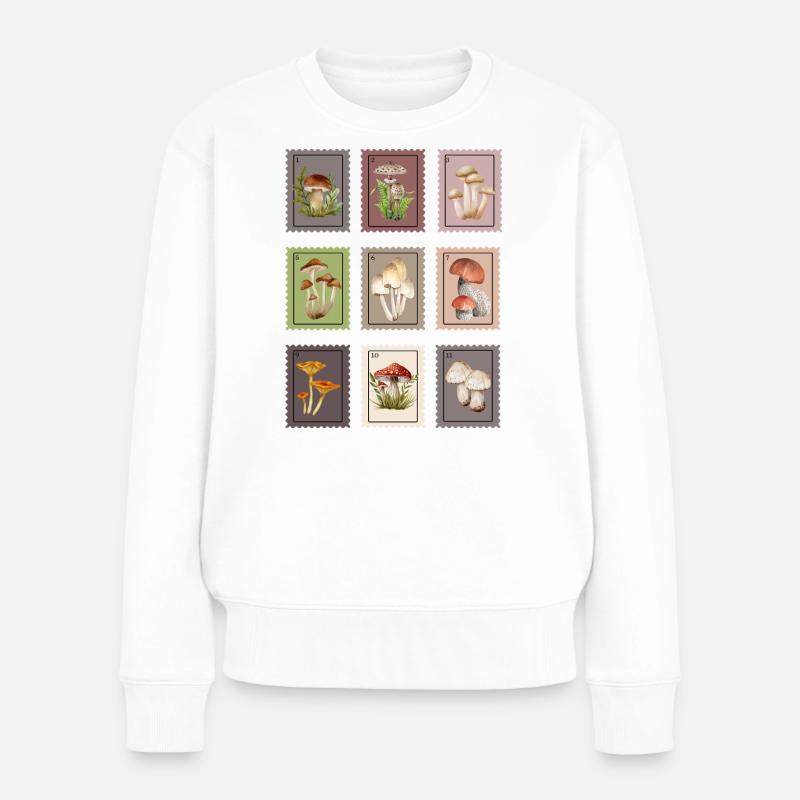 Conception des champignons - Pull Premium bio Femme - blanc