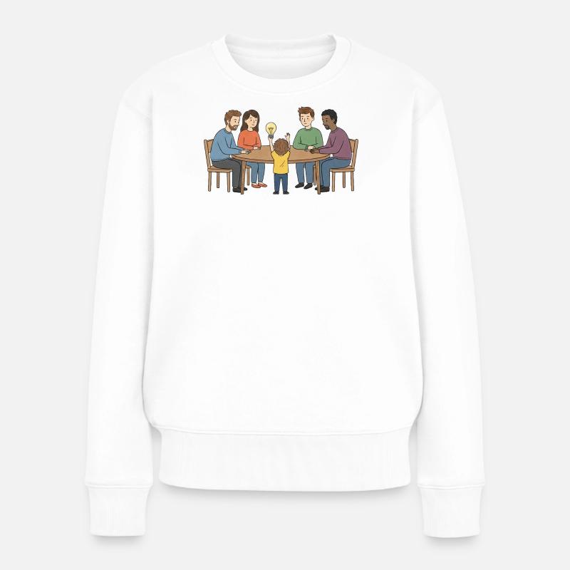 Idée collective autour d'une table - Pull Premium bio Femme - blanc