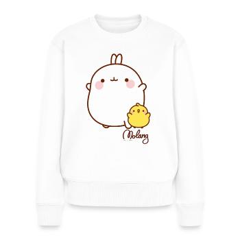 Molang Piu Piu Freunde - Frauen Premium Bio Pullover - Weiß - Vorne - Julia (174cm)