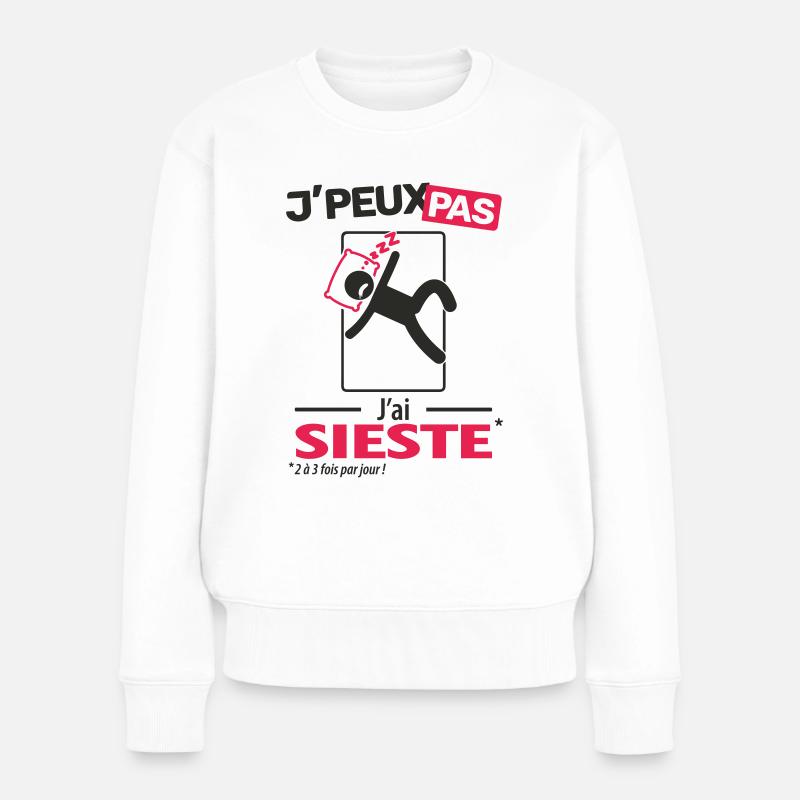 J'peux pas, j'ai sieste - Pull Premium bio Femme - blanc