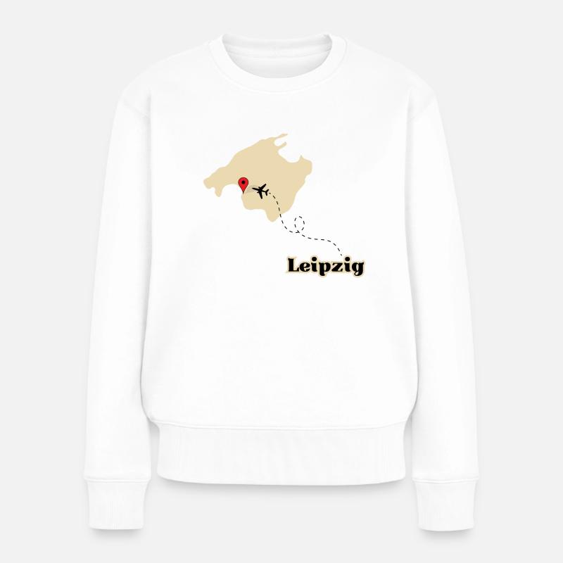 Malle Flieger von Leipzig - Frauen Premium Bio Pullover - Weiß