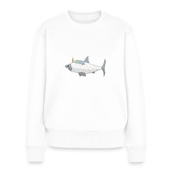 Hai Horn in a Unicorn Costume - Shark Lovers - Women's Premium Organic Jumper - white - Front - Julia (174cm)