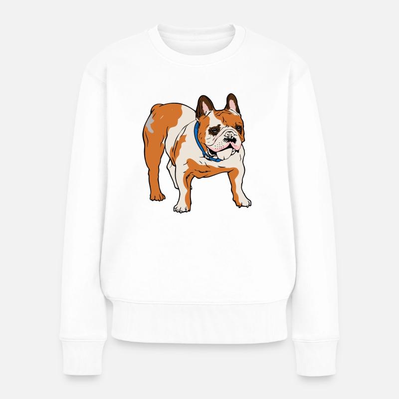 Idée cadeau de chien de bouledogue chien - Pull Premium bio Femme - blanc