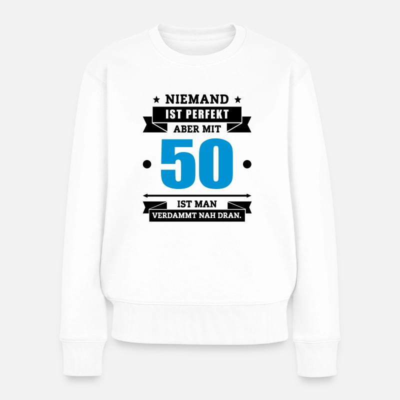 Funshirt 50 - Frauen Premium Bio Pullover - Weiß