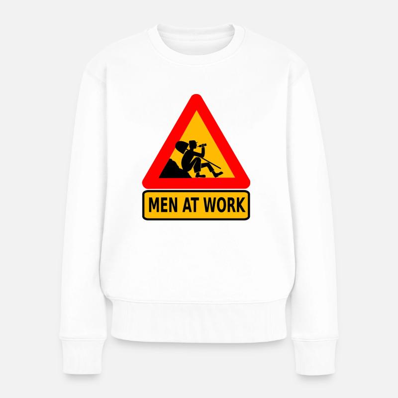 Men at work - Frauen Premium Bio Pullover - Weiß