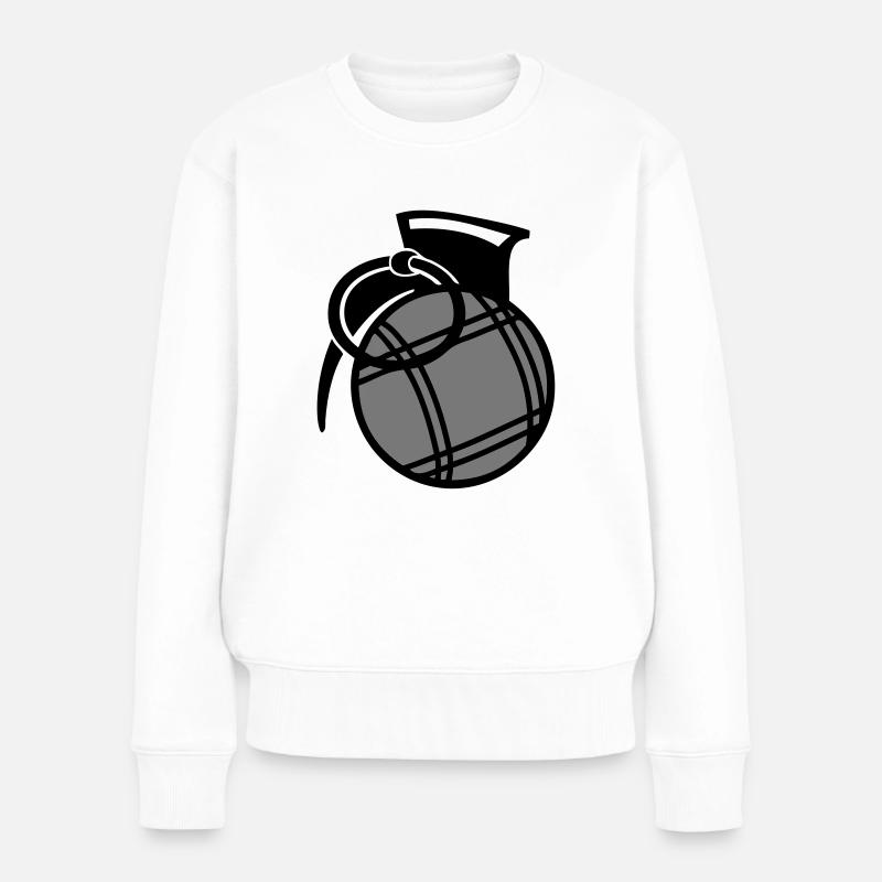 Petanque Ball Granate - Frauen Premium Bio Pullover - Weiß
