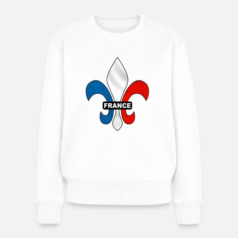 france - fleur de lys - Pull Premium bio Femme - blanc