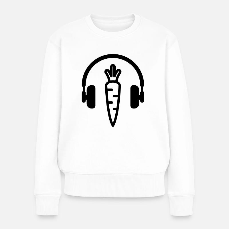 Vegetarier / Vegetarismus / Vegan / Vegetarierin - Frauen Premium Bio Pullover - Weiß