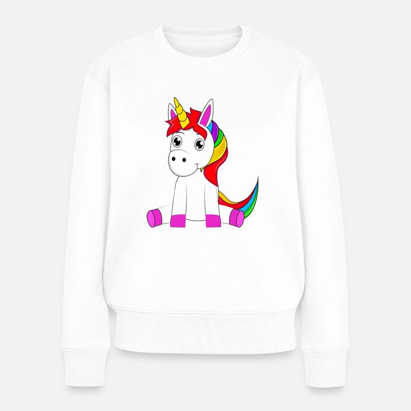 Einhorn - Frauen Premium Bio Pullover - Weiß