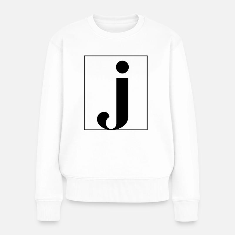 Buchstaben-Alphabet j - Frauen Premium Bio Pullover - Weiß