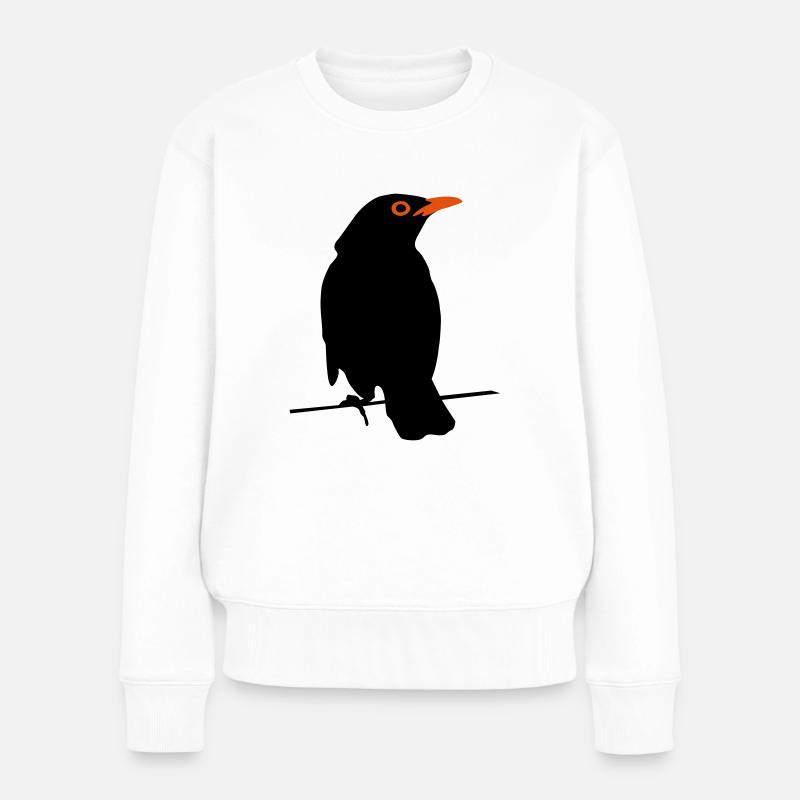 Amsel - Frauen Premium Bio Pullover - Weiß