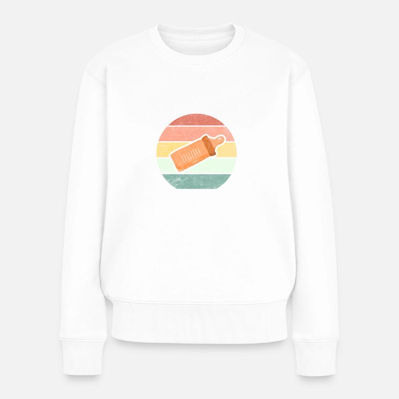 Levelaufstieg Mama - Gamerin - Frauen Premium Bio Pullover - Weiß