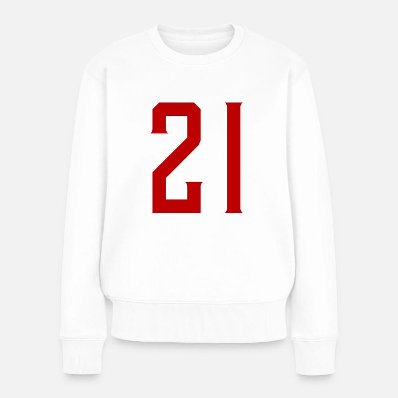 21 Zahl symbol - Frauen Premium Bio Pullover - Weiß