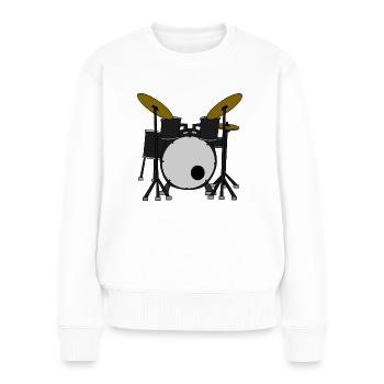 Percussions / batterie - Pull Premium bio Femme - blanc - Devant - Julia (174cm)