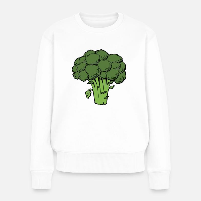 broccoli - Frauen Premium Bio Pullover - Weiß