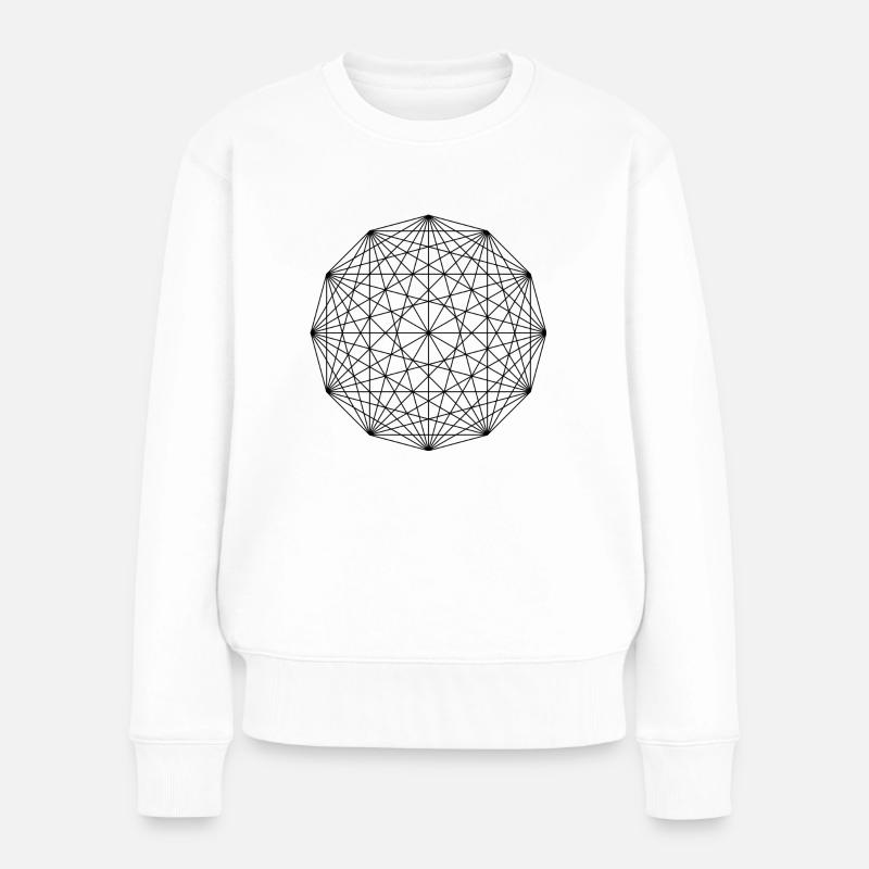Geometrie Ornament - Frauen Premium Bio Pullover - Weiß