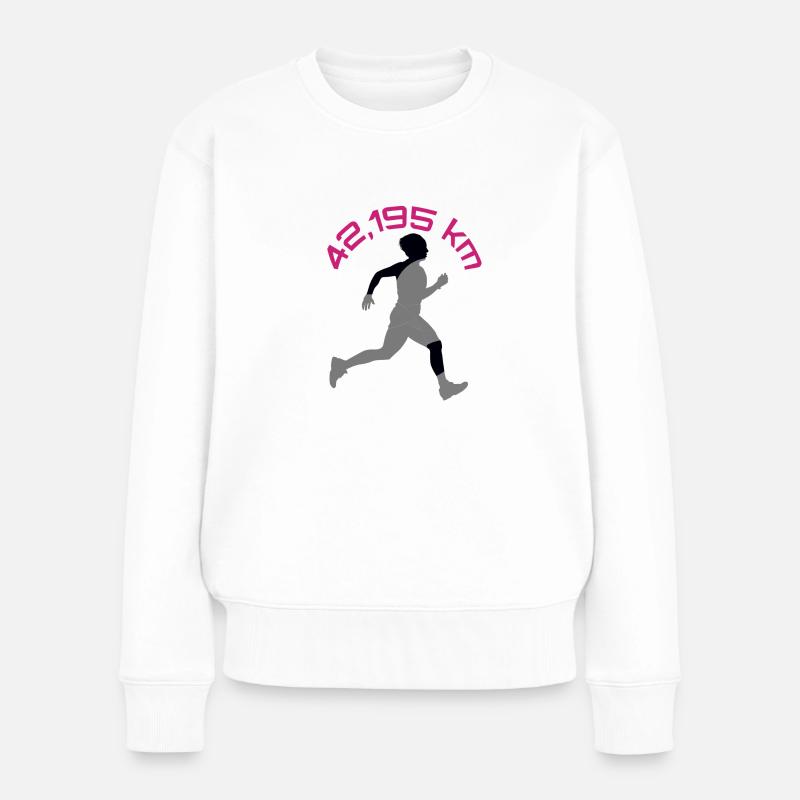 Marathon - Frauen Premium Bio Pullover - Weiß