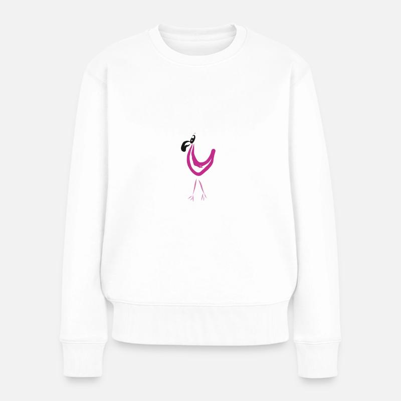 Flamingo - Frauen Premium Bio Pullover - Weiß