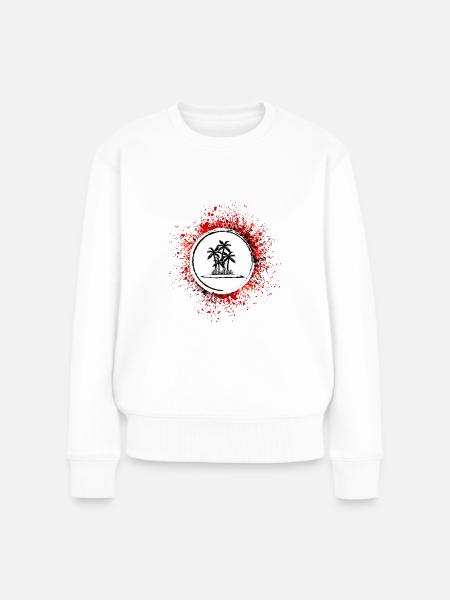palme insel symbol - Frauen Premium Bio Pullover - Weiß