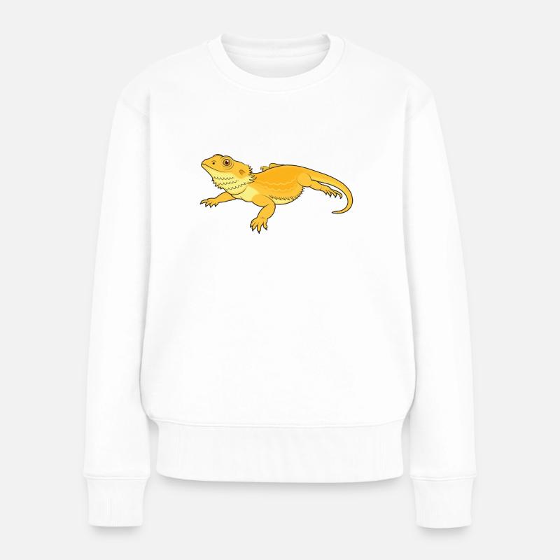 Bartagama nehmen Sie es ruhig - Frauen Premium Bio Pullover - Weiß