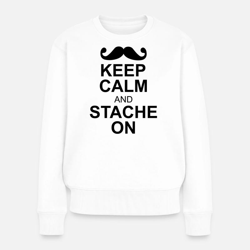 moustache - Pull Premium bio Femme - blanc
