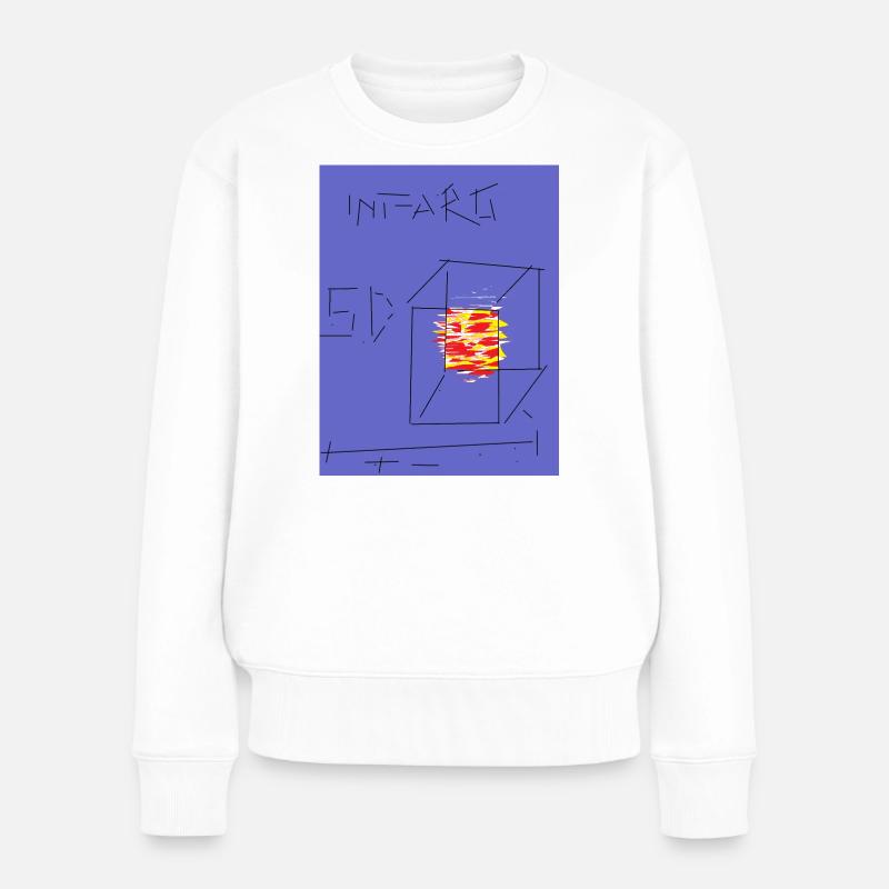Kubische Flammengrafik - Frauen Premium Bio Pullover - Weiß