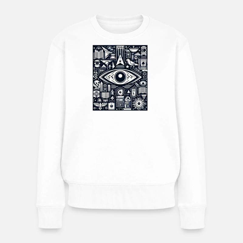 EyeTech - Frauen Premium Bio Pullover - Weiß