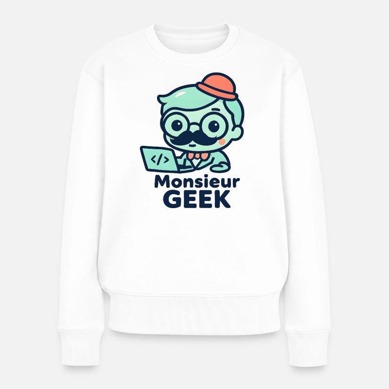 Monsieur Geek Codeur Chic - Pull Premium bio Femme - blanc