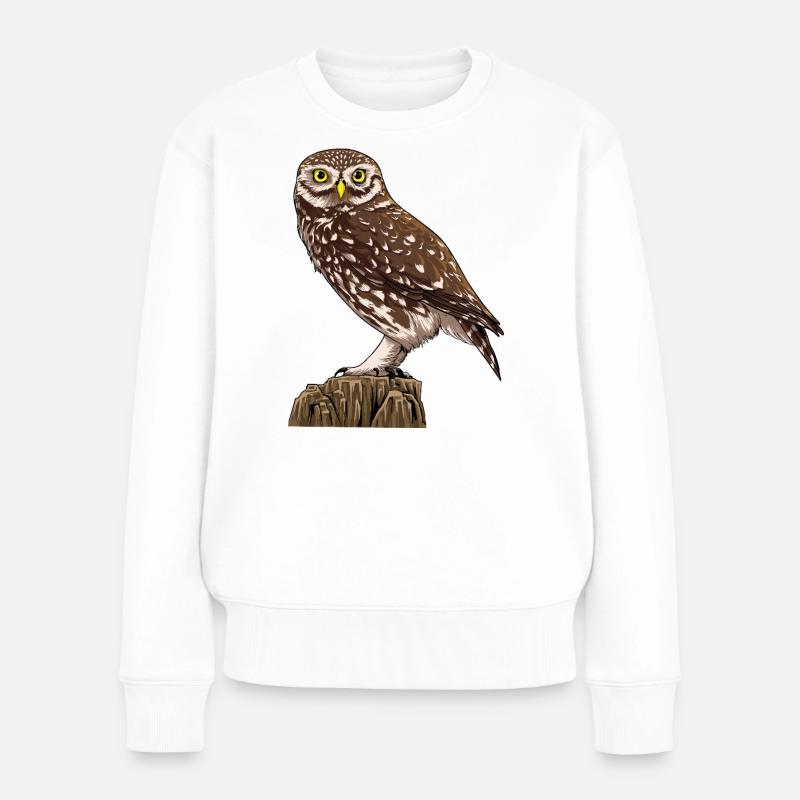 Little Owl - Frauen Premium Bio Pullover - Weiß