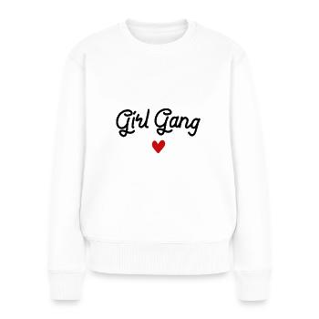 Fille Gang Girlie Amitié - Pull Premium bio Femme - blanc - Devant - Julia (174cm)
