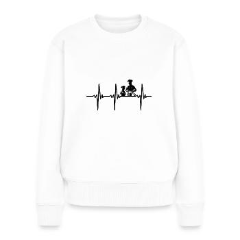 Battement de cœur pour les familles Cuisiniers amateurs - Pull Premium bio Femme - blanc - Devant - Julia (174cm)