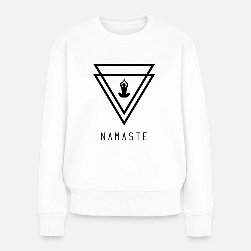 Namaste - Frauen Premium Bio Pullover - Weiß