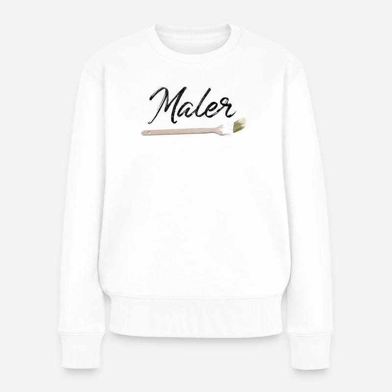Maler - Frauen Premium Bio Pullover - Weiß