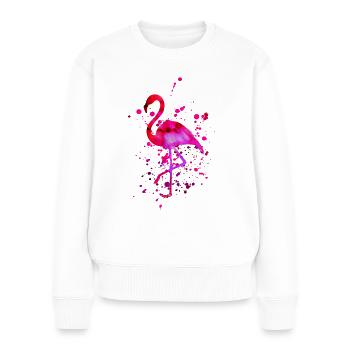 Flamingo Pink Art - Pull Premium bio Femme - blanc - Devant - Julia (174cm)