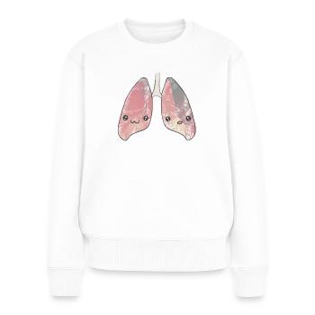 Lunge Organ - Frauen Premium Bio Pullover - Weiß - Vorne - Julia (174cm)