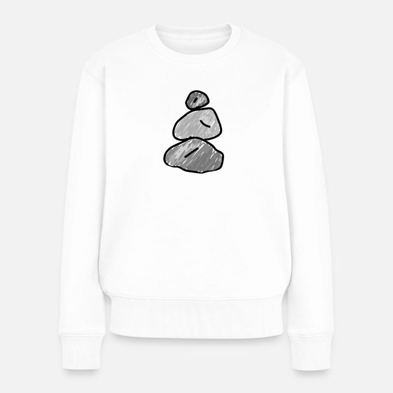 Steine Stein - Frauen Premium Bio Pullover - Weiß