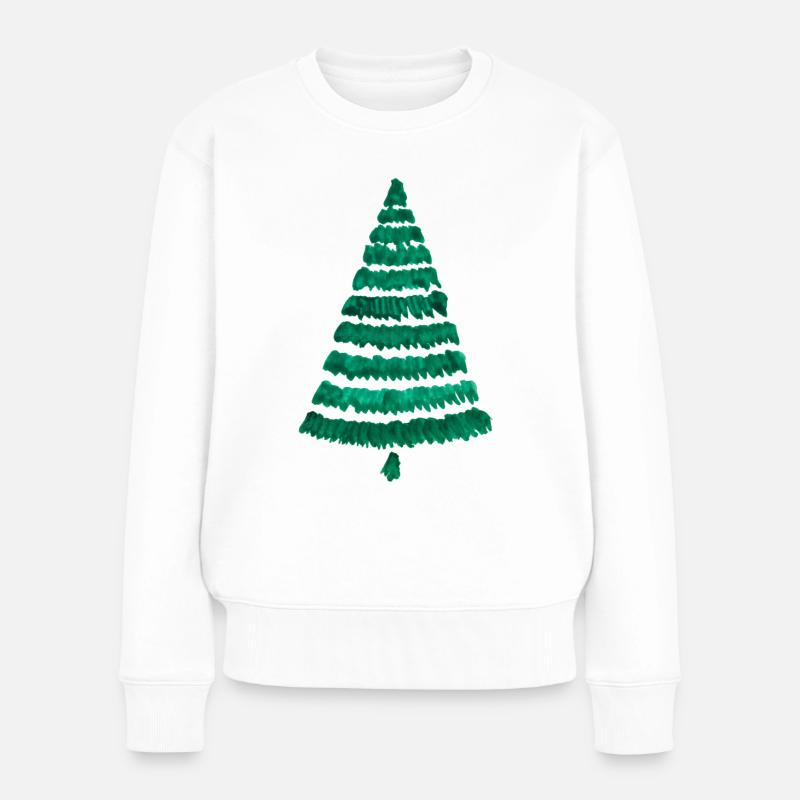 Tannenbaum Weihnachten Tanne - Frauen Premium Bio Pullover - Weiß