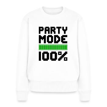 MODE FÊTE 100% Célébrer le plaisir - Pull Premium bio Femme - blanc - Devant - Julia (174cm)