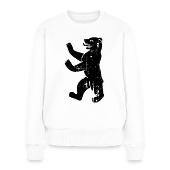 Berliner Bär Berlin Vintage Wappen - Frauen Premium Bio Pullover - Weiß - Vorne - Julia (174cm)